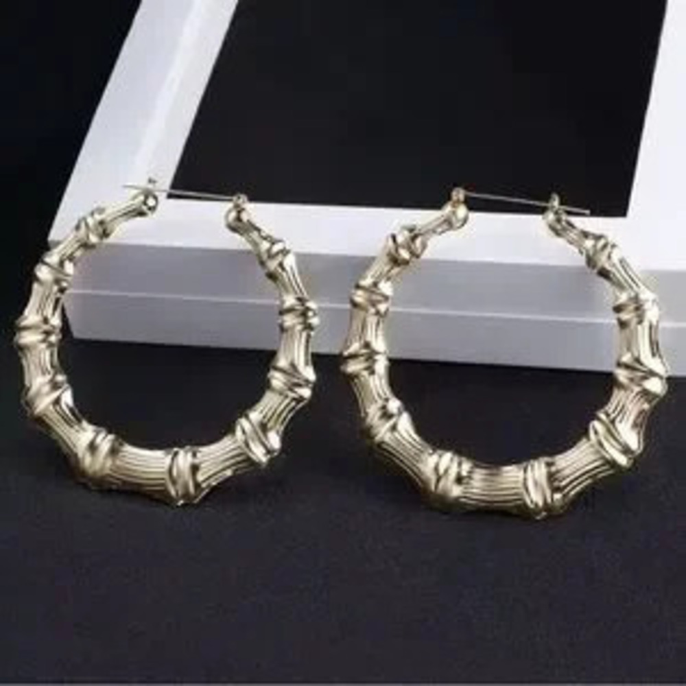 Bamboo Joint Hoop Earrings